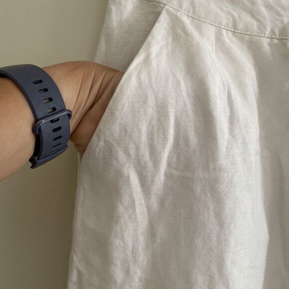 Sabo White Linen Kiera Pants S Wide Leg Linen Blend Lined Designer Boho Beach - Picture 3 of 9